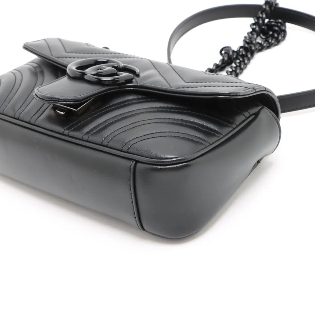 Gucci Black Leather GG Marmont Small Shoulder Bag [Clearance Sale]
