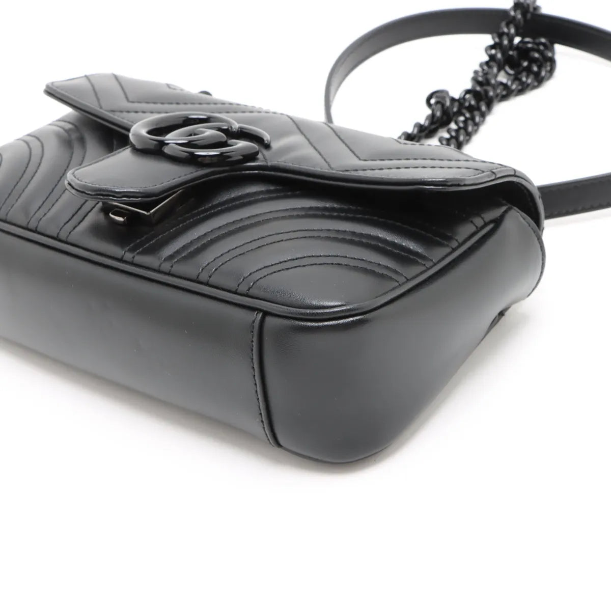 Gucci Black Leather GG Marmont Small Shoulder Bag [Clearance Sale]