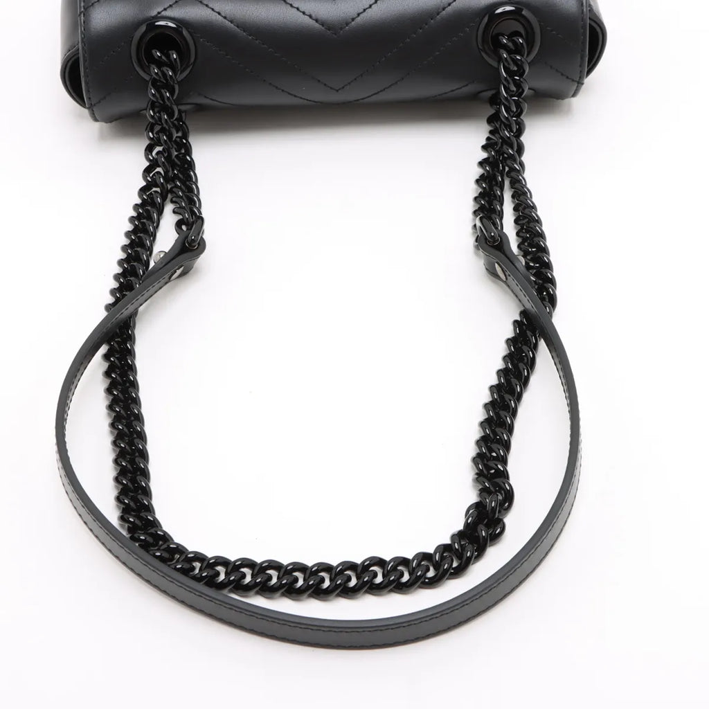 Gucci Black Leather GG Marmont Small Shoulder Bag [Clearance Sale]