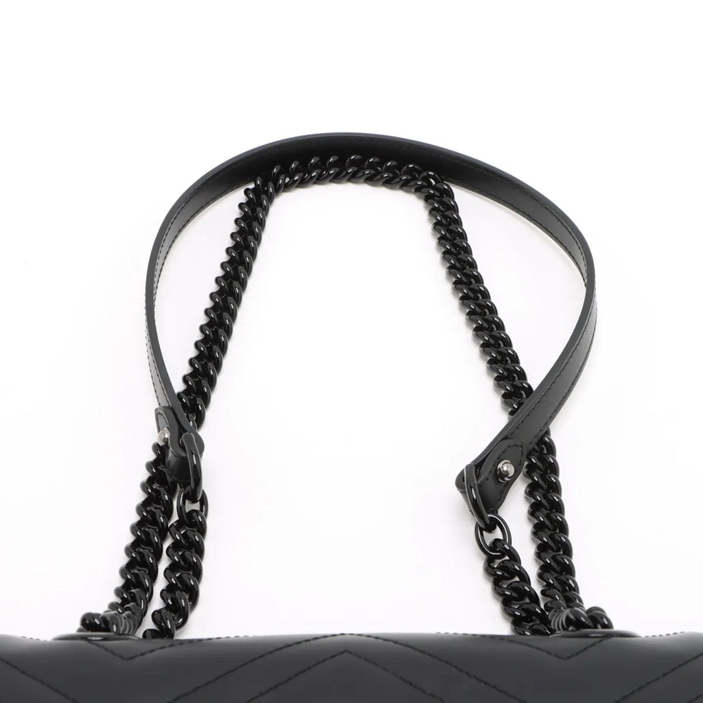 Gucci Black Leather GG Marmont Small Shoulder Bag [Clearance Sale]