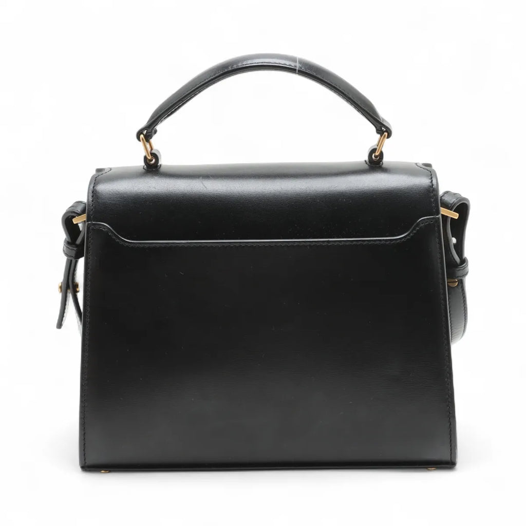 Saint Laurent Black Smooth Leather Cassandra Mini Top Handle [Clearance Sale]