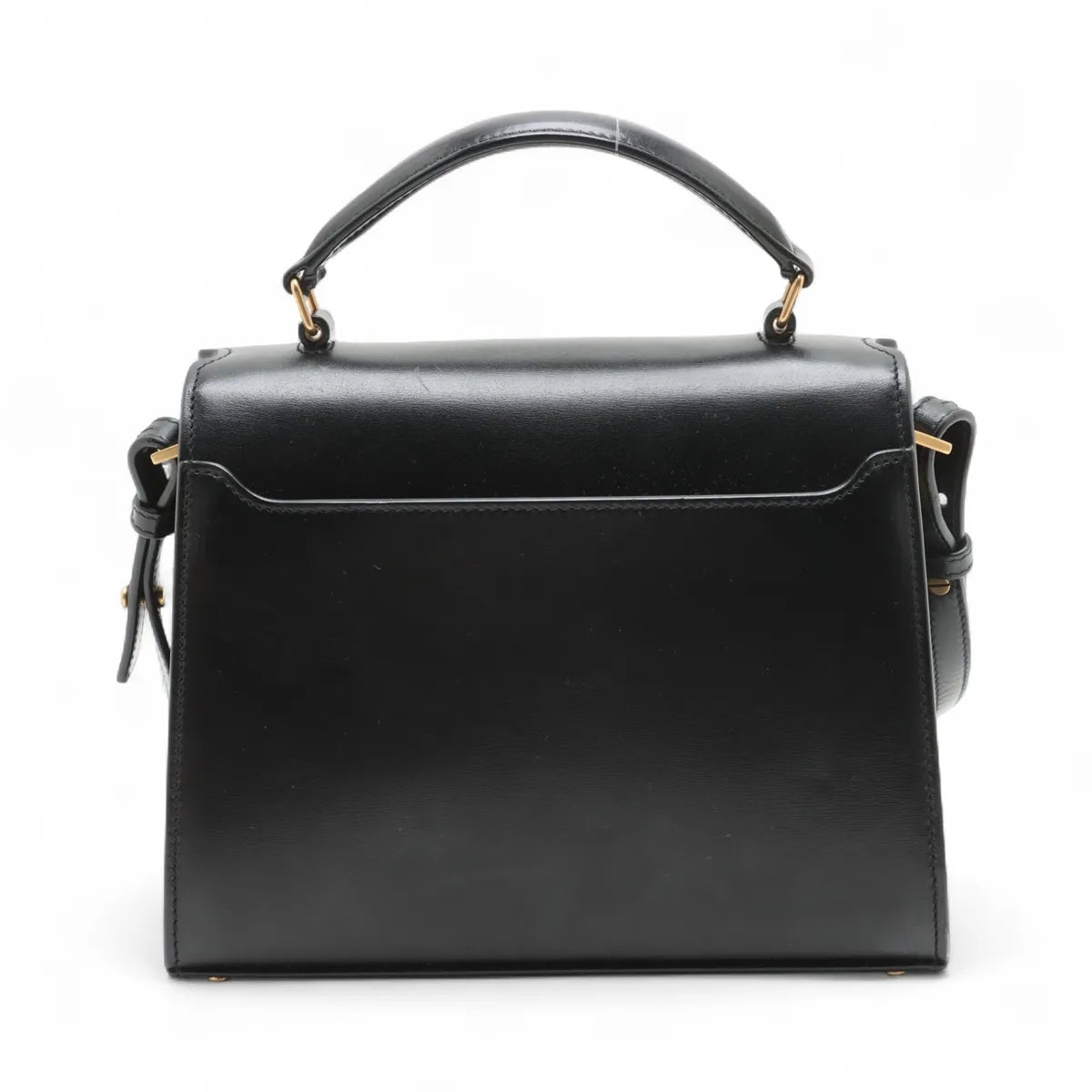 Saint Laurent Black Smooth Leather Cassandra Mini Top Handle [Clearance Sale]