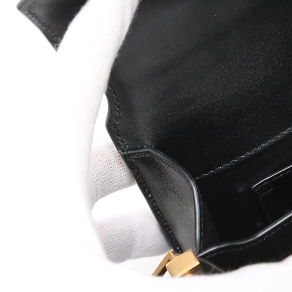 Saint Laurent Black Smooth Leather Cassandra Mini Top Handle [Clearance Sale]