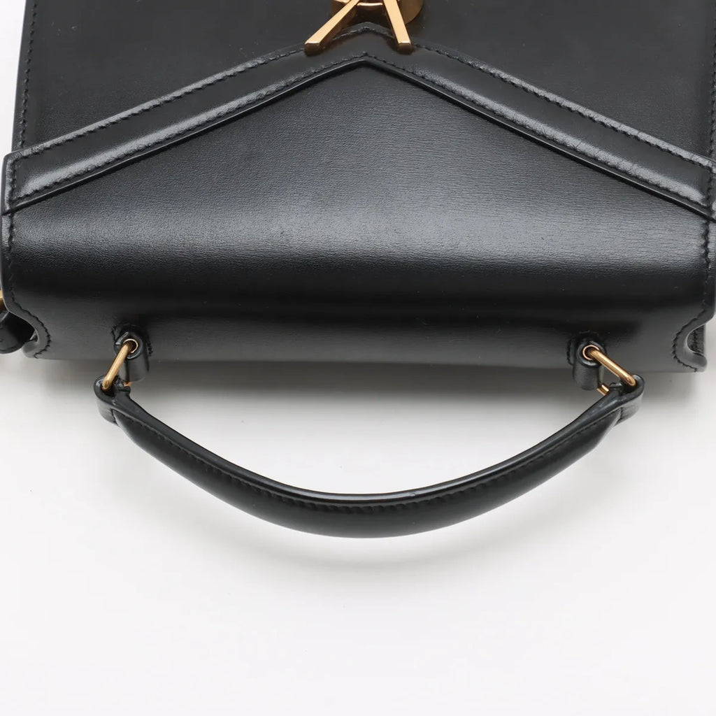 Saint Laurent Black Smooth Leather Cassandra Mini Top Handle [Clearance Sale]