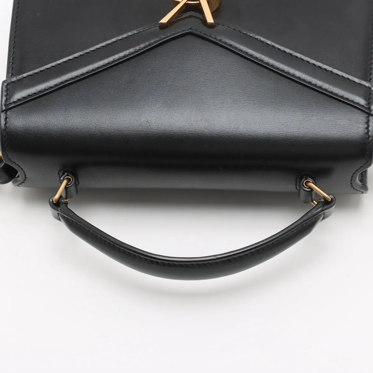 Saint Laurent Black Smooth Leather Cassandra Mini Top Handle [Clearance Sale]