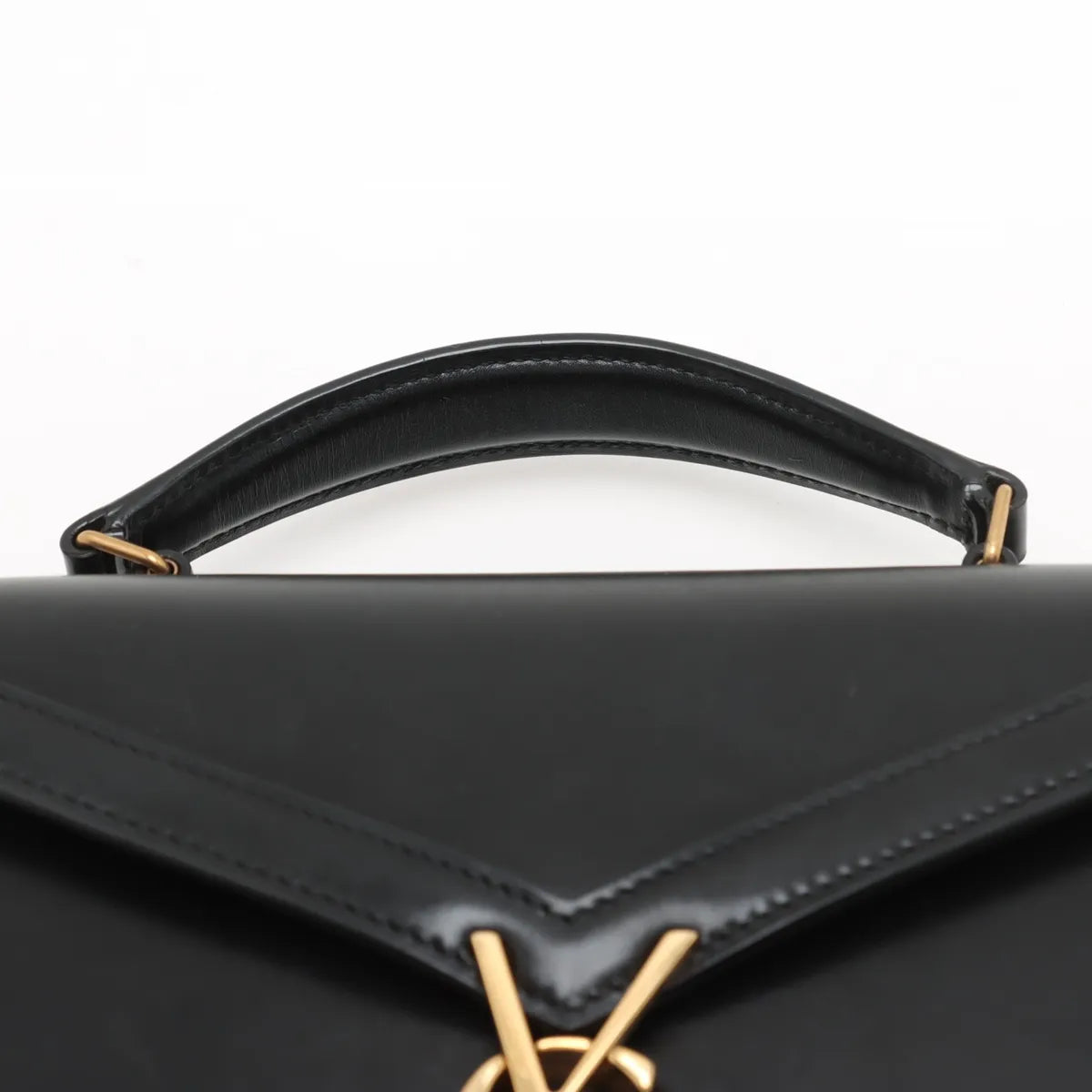 Saint Laurent Black Smooth Leather Cassandra Mini Top Handle [Clearance Sale]
