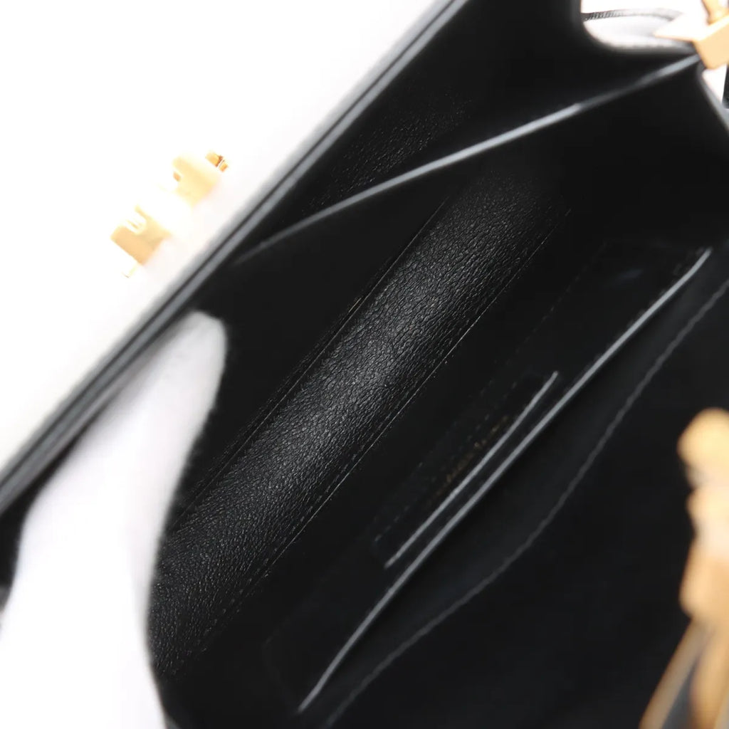 Saint Laurent Black Smooth Leather Cassandra Mini Top Handle [Clearance Sale]