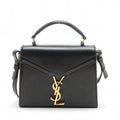 Saint Laurent Black Smooth Leather Cassandra Mini Top Handle [Clearance Sale]