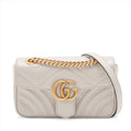 Gucci White Leather GG Marmont Small Shoulder Bag [Clearance Sale]
