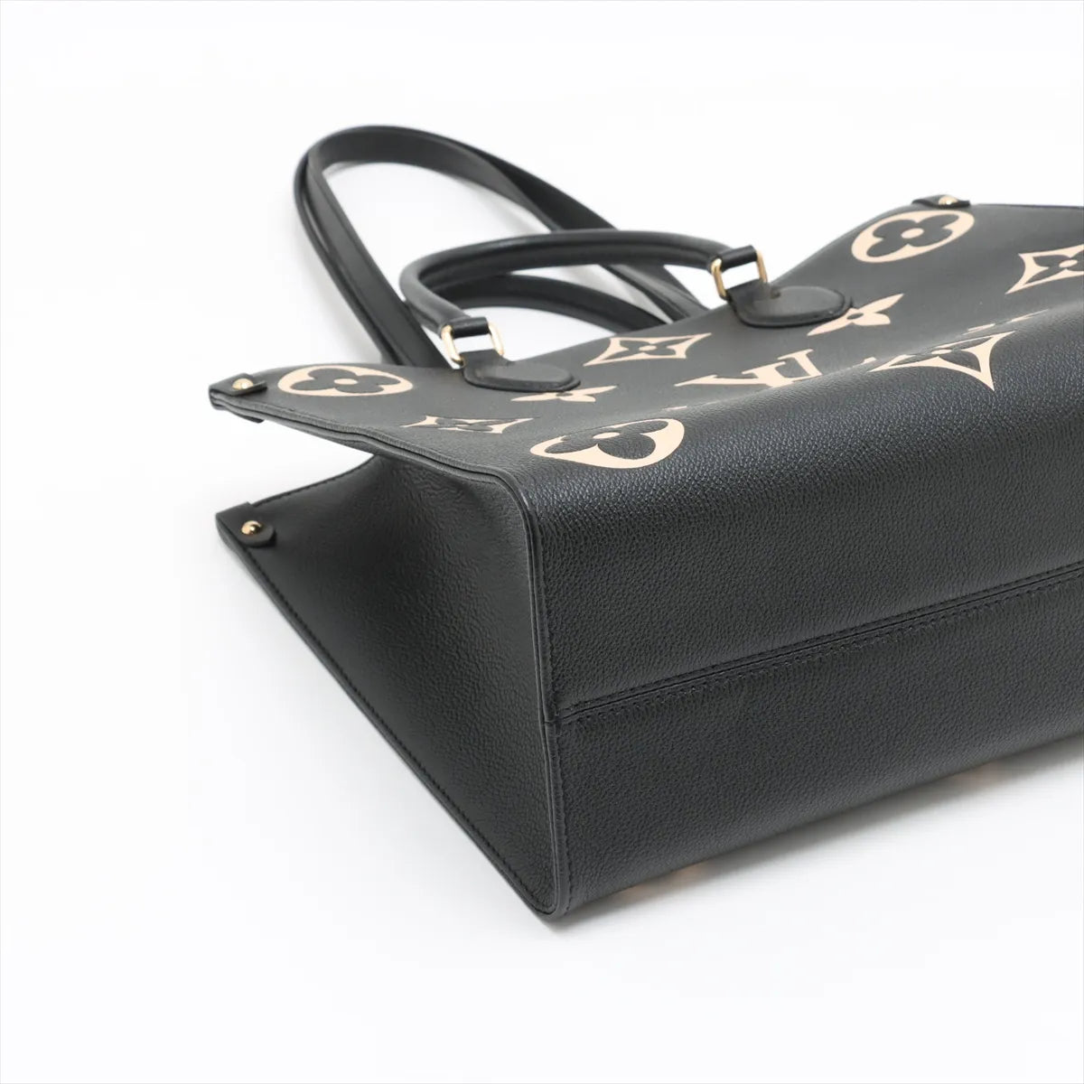 Louis Vuitton Black Beige Bicolor Monogram Empreinte Leather OnTheGo MM [Clearance Sale]