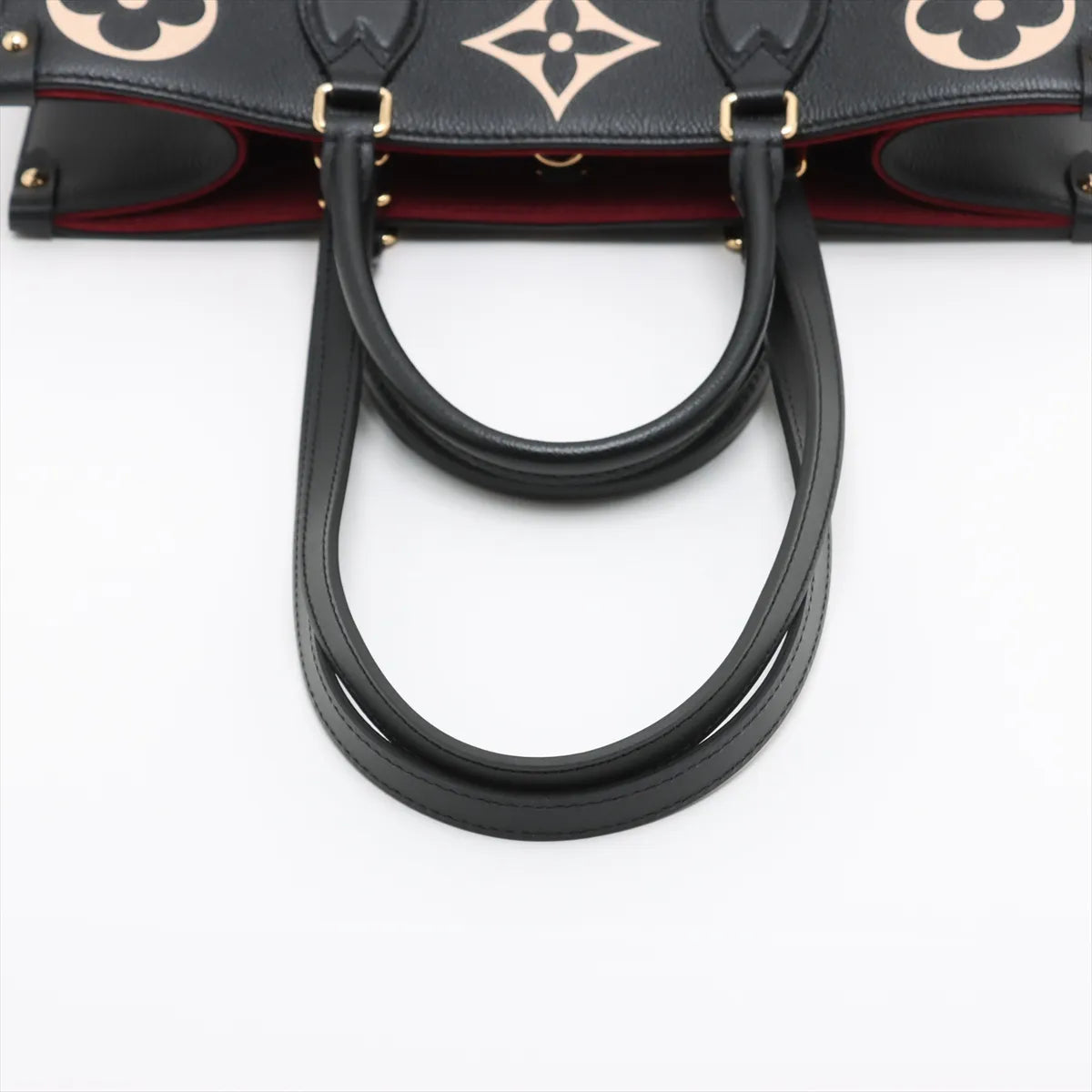 Louis Vuitton Black Beige Bicolor Monogram Empreinte Leather OnTheGo MM [Clearance Sale]