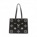 Louis Vuitton Black Beige Bicolor Monogram Empreinte Leather OnTheGo MM [Clearance Sale]