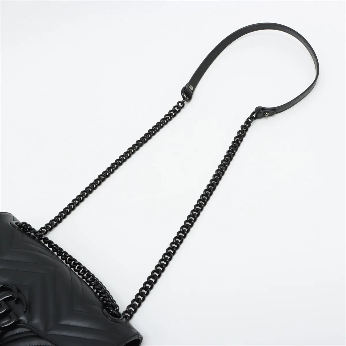 Gucci Black Leather GG Marmont Medium Shoulder Bag [Clearance Sale]