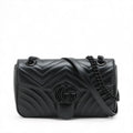 Gucci Black Leather GG Marmont Medium Shoulder Bag [Clearance Sale]