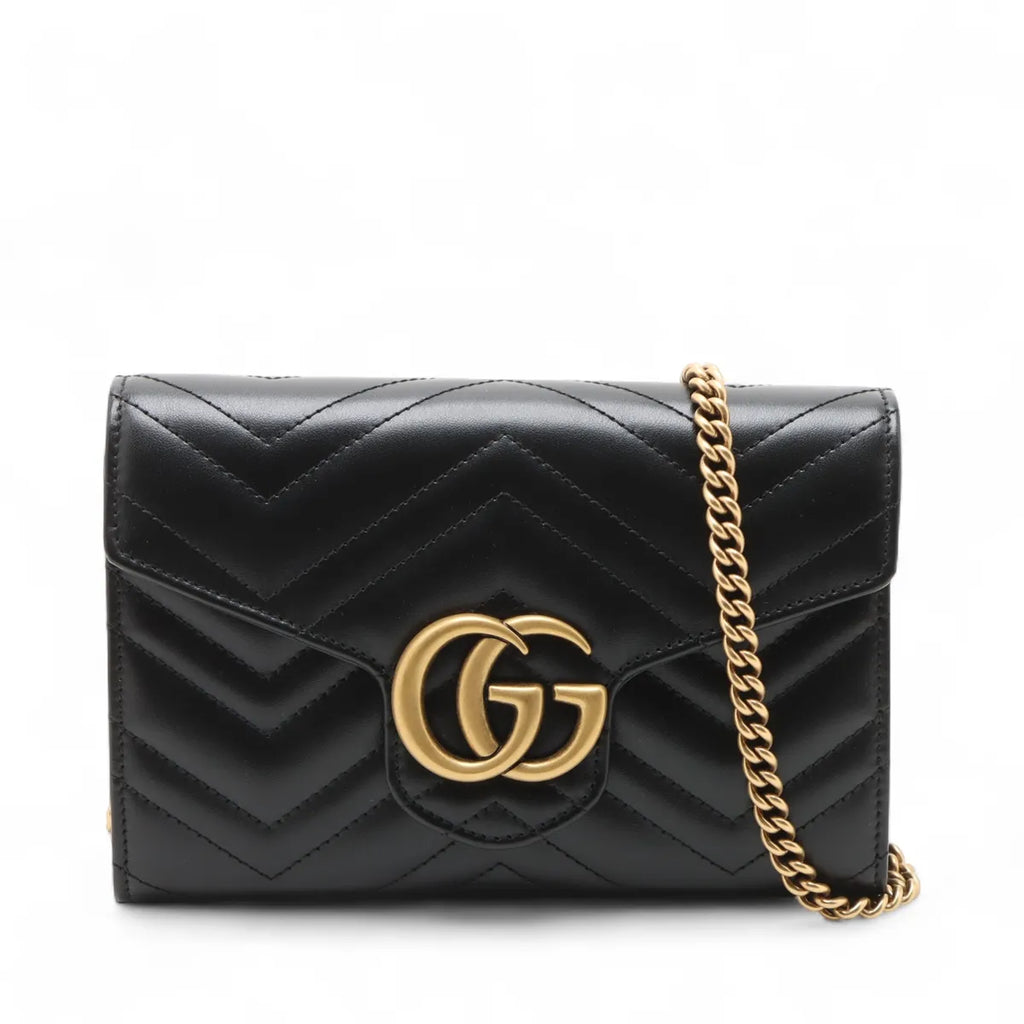 Gucci Black Leather GG Marmont Matelassé Mini Bag [Clearance Sale]