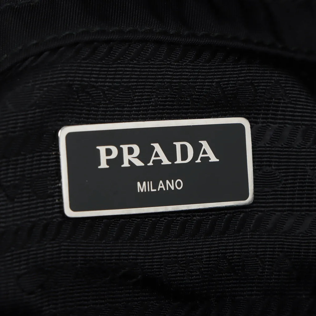 Prada Black Small Padded Re-Nylon and Leather Tote Bag [Clearance Sale]