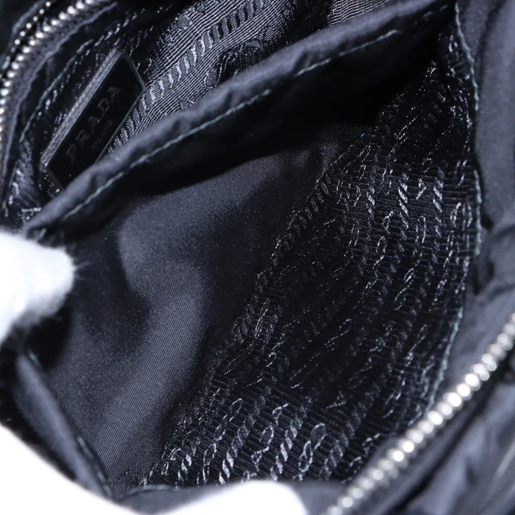 Prada Black Small Padded Re-Nylon and Leather Tote Bag [Clearance Sale]