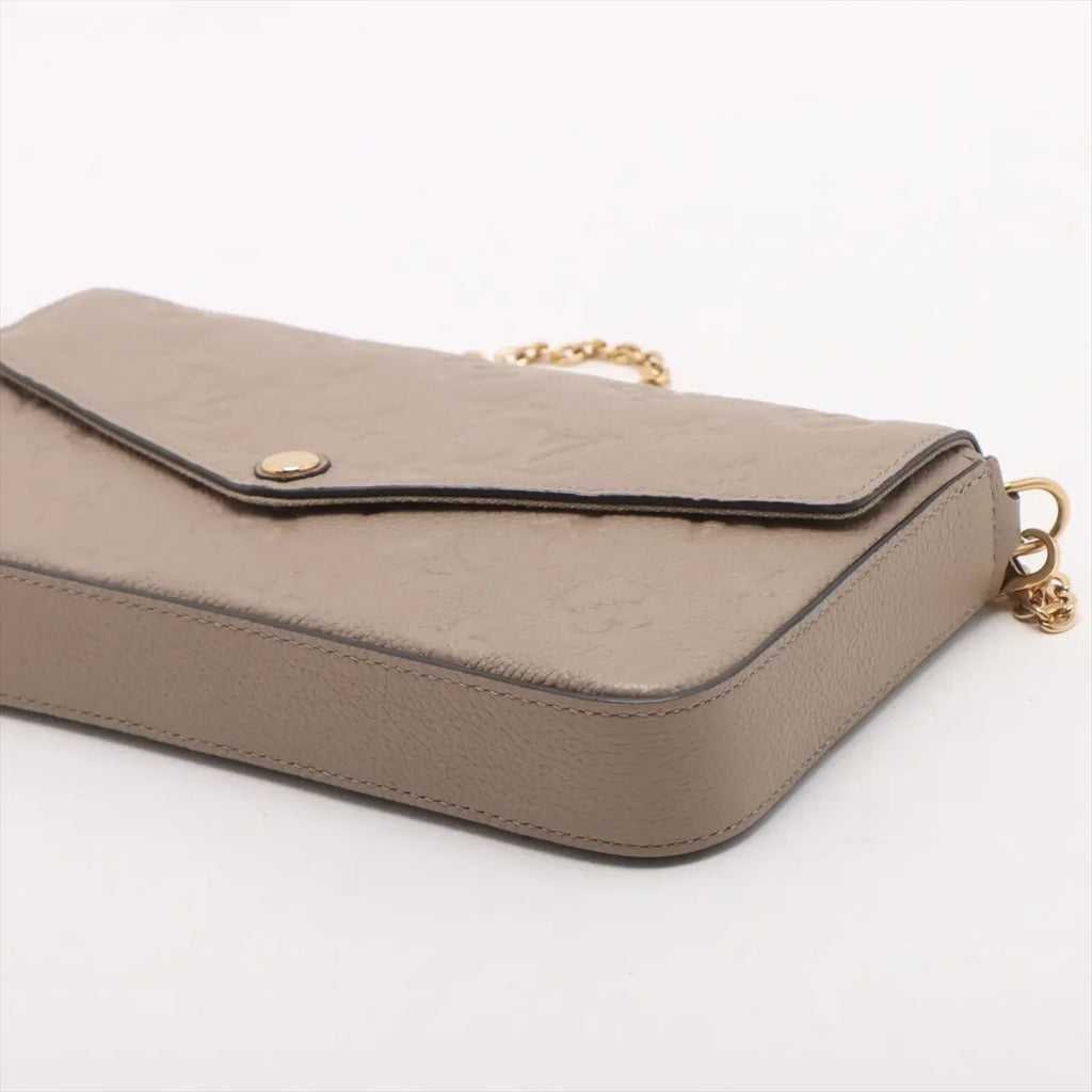 Louis Vuitton Beige Monogram Empreinte Leather Pochette Felicie [Clearance Sale]