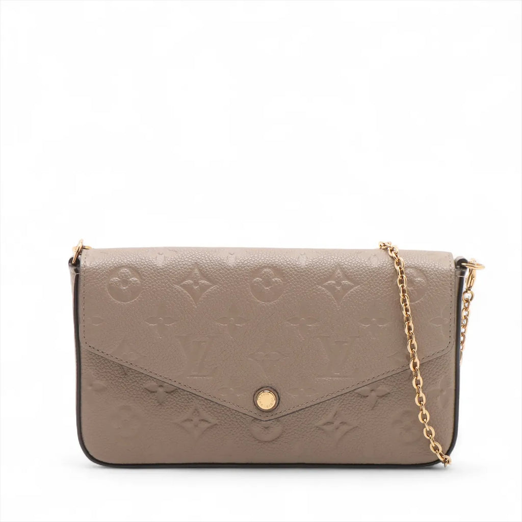 Louis Vuitton Beige Monogram Empreinte Leather Pochette Felicie [Clearance Sale]