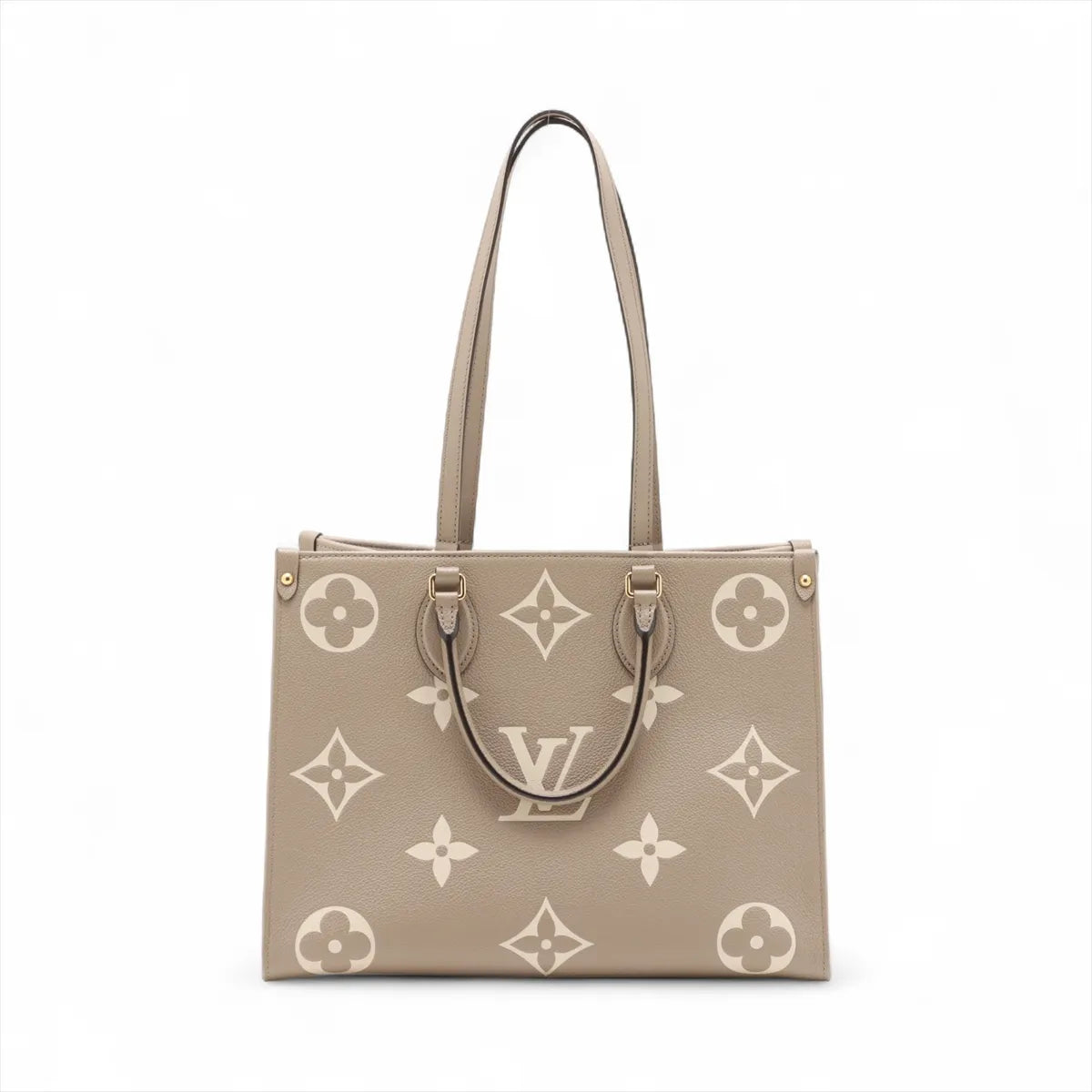 Louis Vuitton Tourterelle Bicolor Monogram Empreinte Leather OnTheGo MM [Clearance Sale]