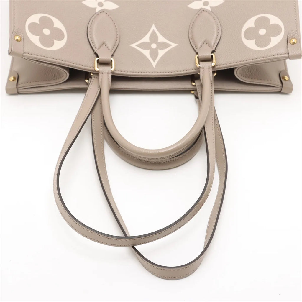 Louis Vuitton Tourterelle Bicolor Monogram Empreinte Leather OnTheGo MM [Clearance Sale]