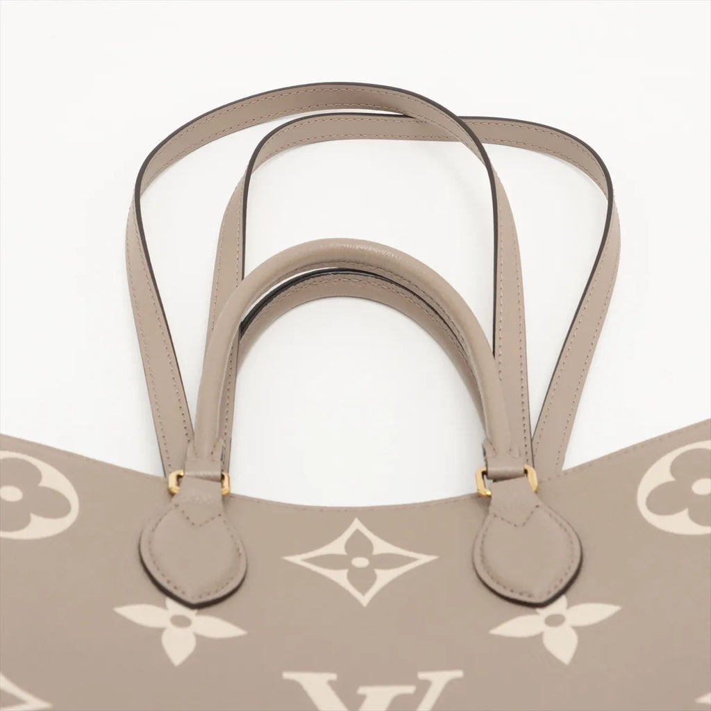Louis Vuitton Tourterelle Bicolor Monogram Empreinte Leather OnTheGo MM [Clearance Sale]