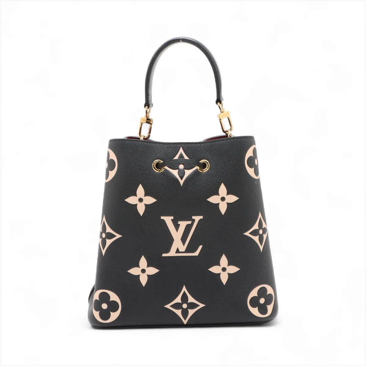 Louis Vuitton Black Beige Bicolor Monogram Empreinte Leather Neonoe MM [Clearance Sale]