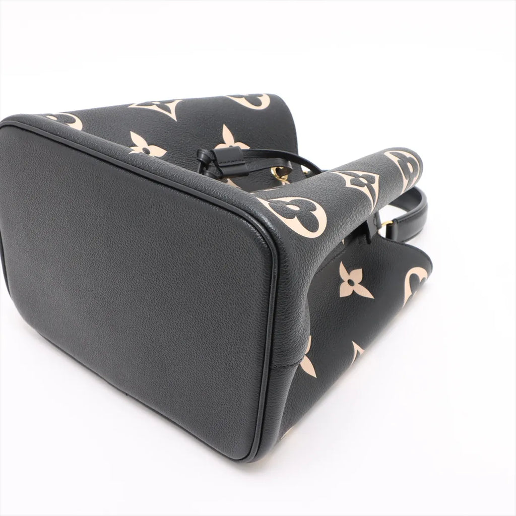 Louis Vuitton Black Beige Bicolor Monogram Empreinte Leather Neonoe MM [Clearance Sale]