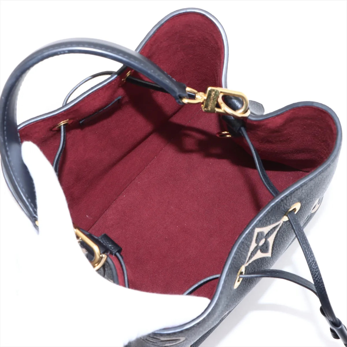 Louis Vuitton Black Beige Bicolor Monogram Empreinte Leather Neonoe MM [Clearance Sale]