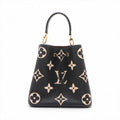 Louis Vuitton Black Beige Bicolor Monogram Empreinte Leather Neonoe MM [Clearance Sale]