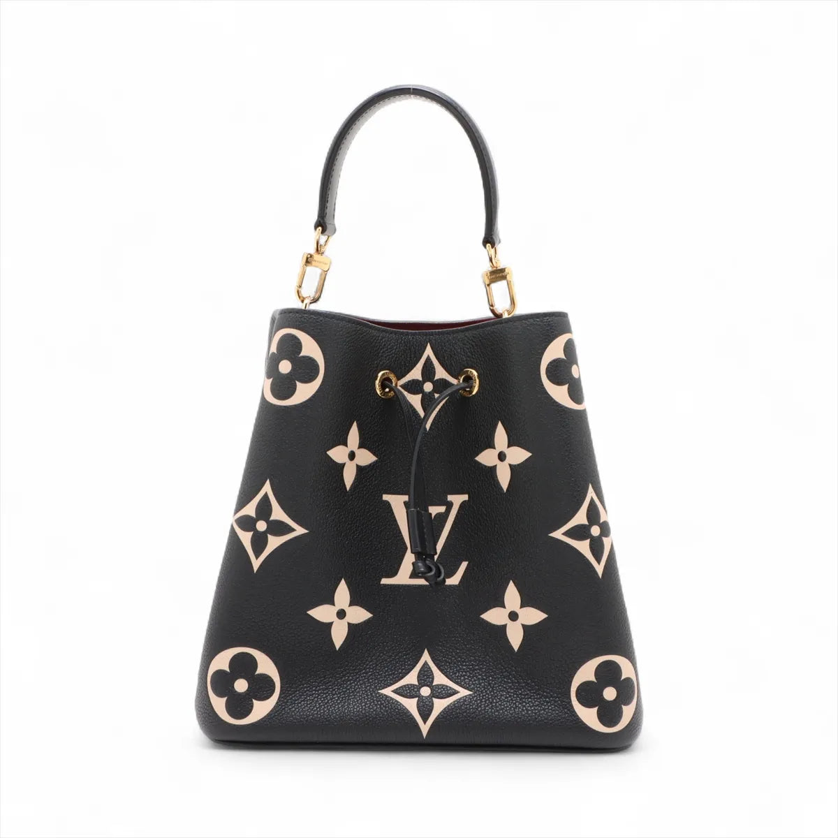Louis Vuitton Black Beige Bicolor Monogram Empreinte Leather Neonoe MM [Clearance Sale]