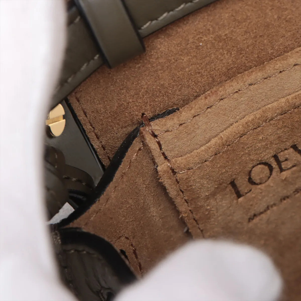 Loewe Khaki Leather Mini Gate Bag [Clearance Sale]