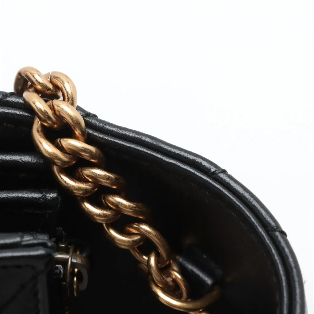 Gucci Black Leather GG Marmont Chain Wallet [Clearance Sale]
