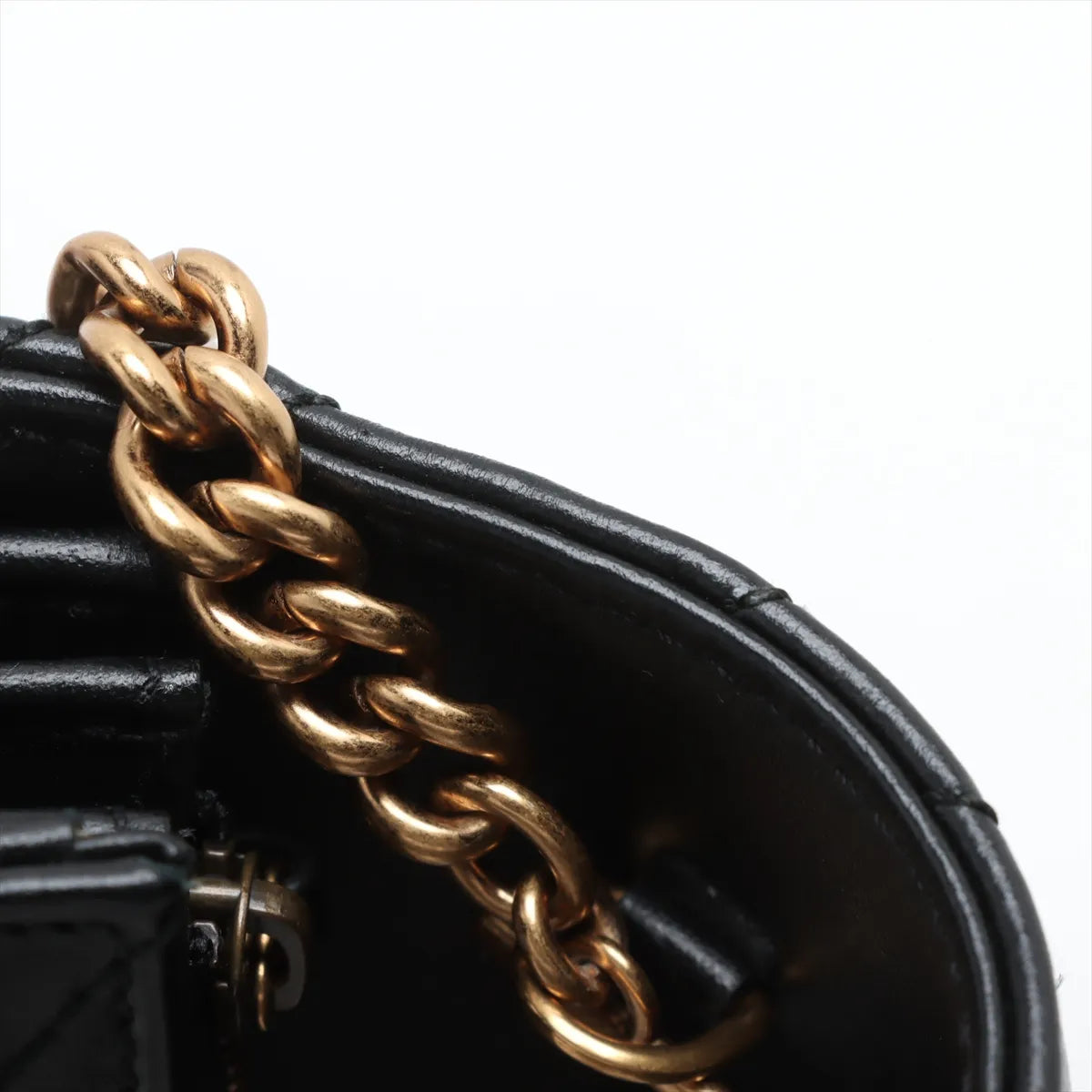 Gucci Black Leather GG Marmont Chain Wallet [Clearance Sale]