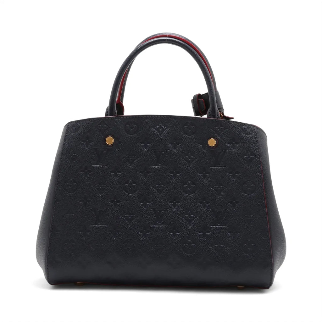 Louis Vuitton Navy Rouge Monogram Empreinte Leather Montaigne MM [Clearance Sale]