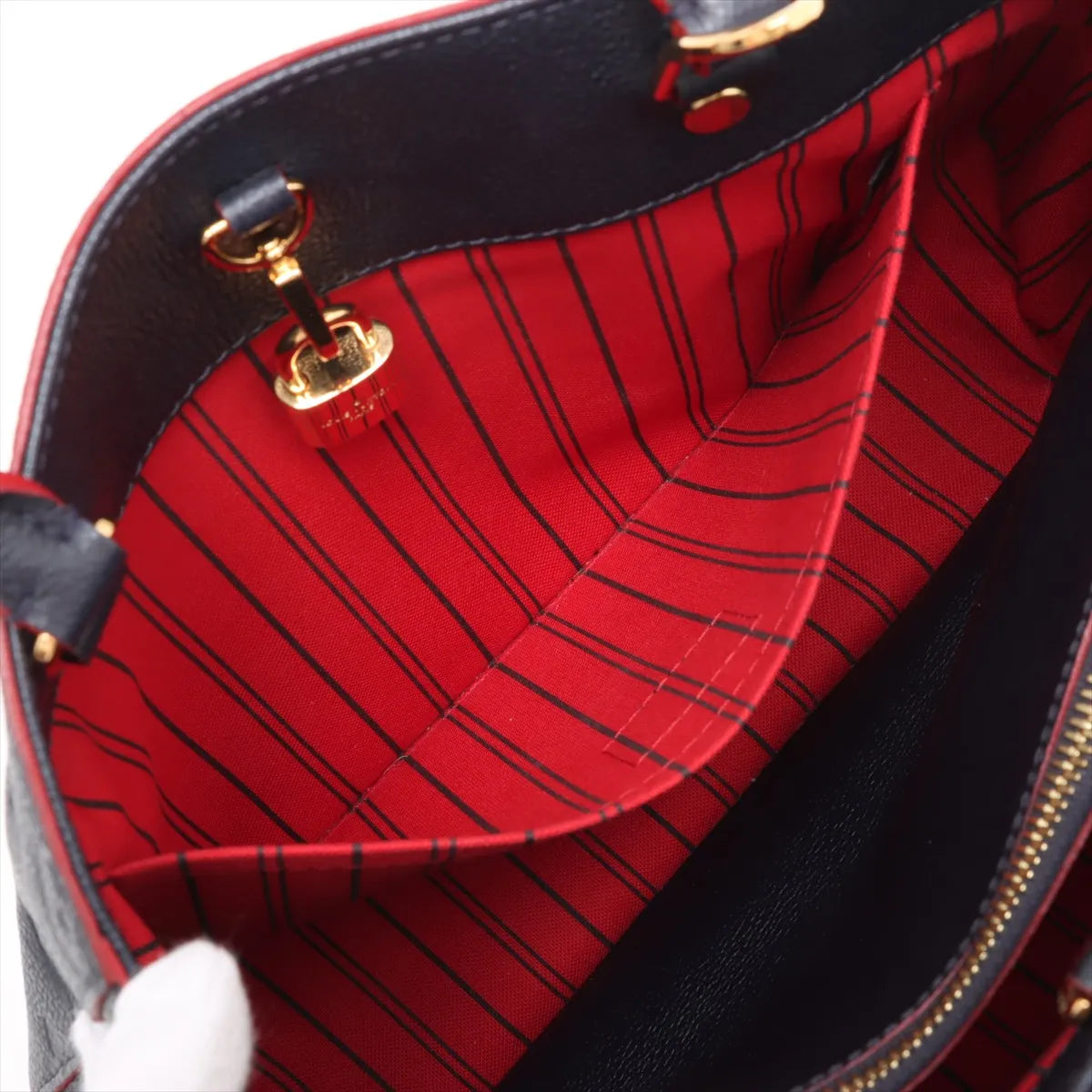 Louis Vuitton Navy Rouge Monogram Empreinte Leather Montaigne MM [Clearance Sale]