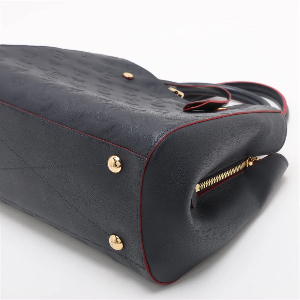 Louis Vuitton Navy Rouge Monogram Empreinte Leather Montaigne MM [Clearance Sale]