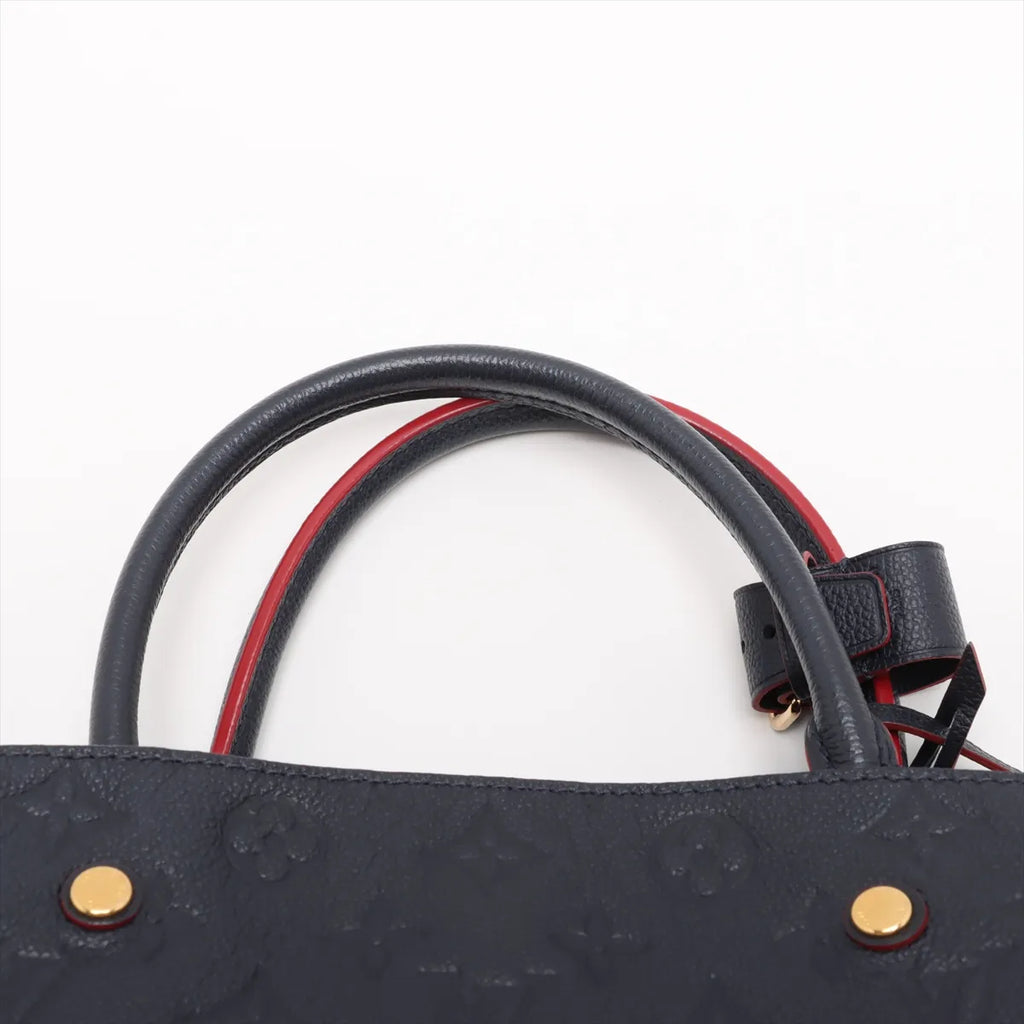 Louis Vuitton Navy Rouge Monogram Empreinte Leather Montaigne MM [Clearance Sale]