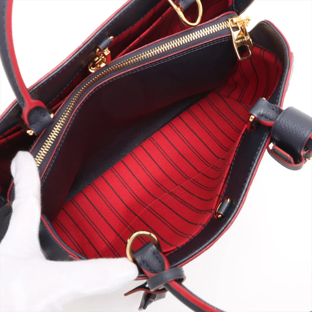 Louis Vuitton Navy Rouge Monogram Empreinte Leather Montaigne MM [Clearance Sale]