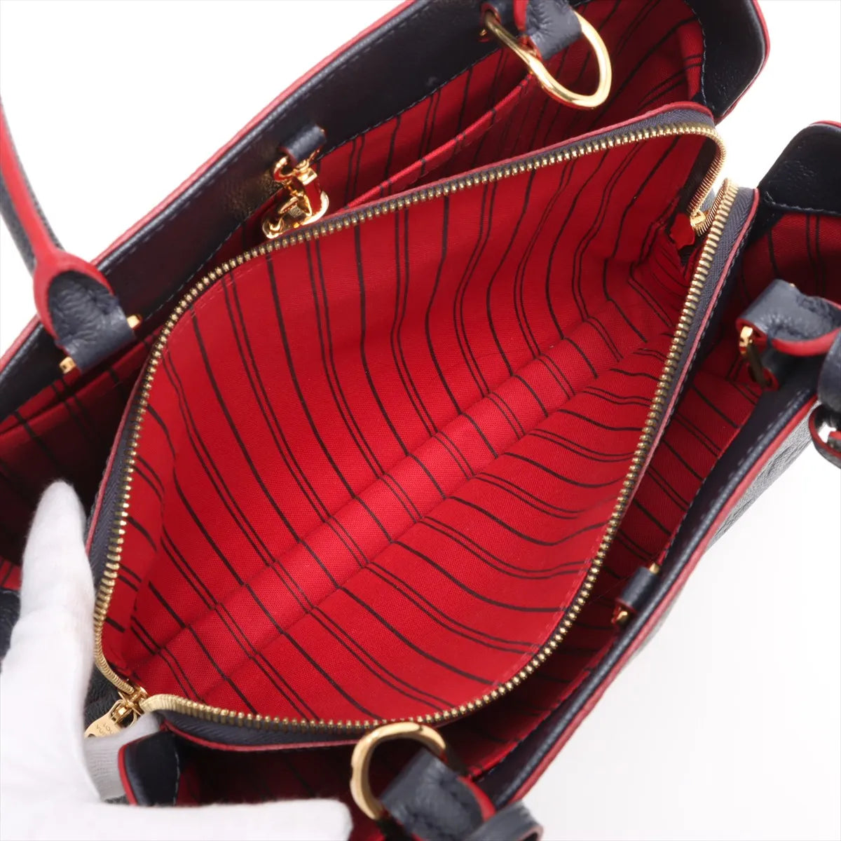 Louis Vuitton Navy Rouge Monogram Empreinte Leather Montaigne MM [Clearance Sale]