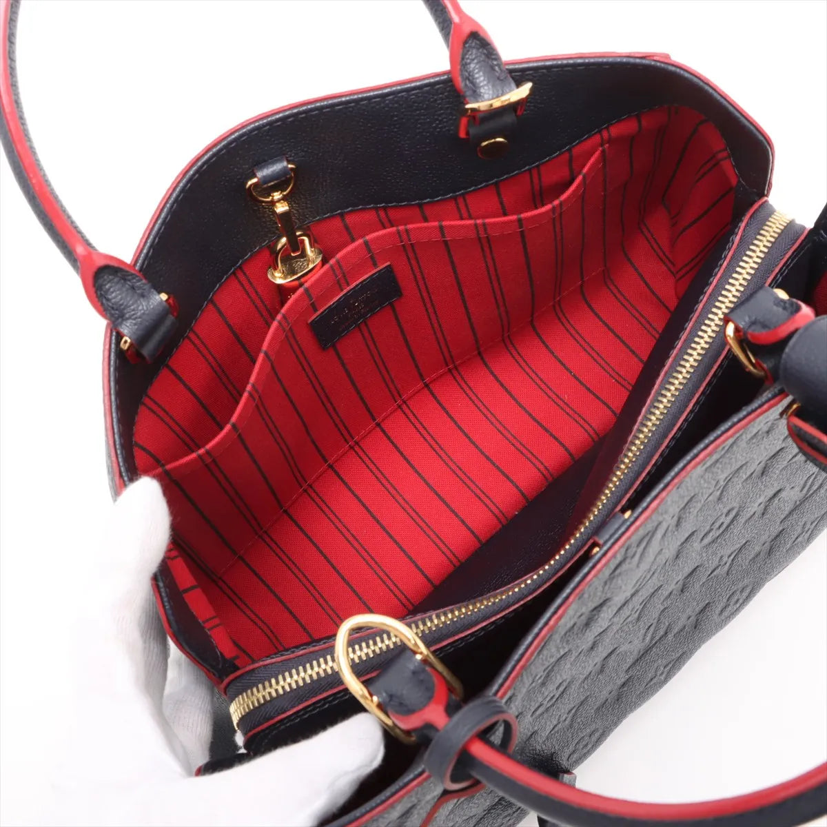 Louis Vuitton Navy Rouge Monogram Empreinte Leather Montaigne MM [Clearance Sale]