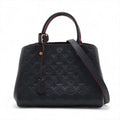 Louis Vuitton Navy Rouge Monogram Empreinte Leather Montaigne MM [Clearance Sale]