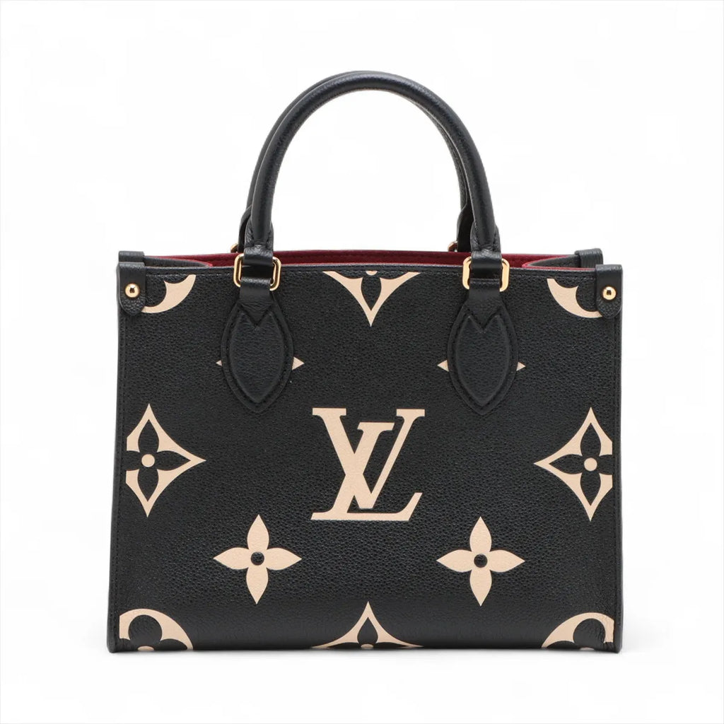 Louis Vuitton Black Beige Bicolor Monogram Empreinte Leather OnTheGo PM [Clearance Sale]