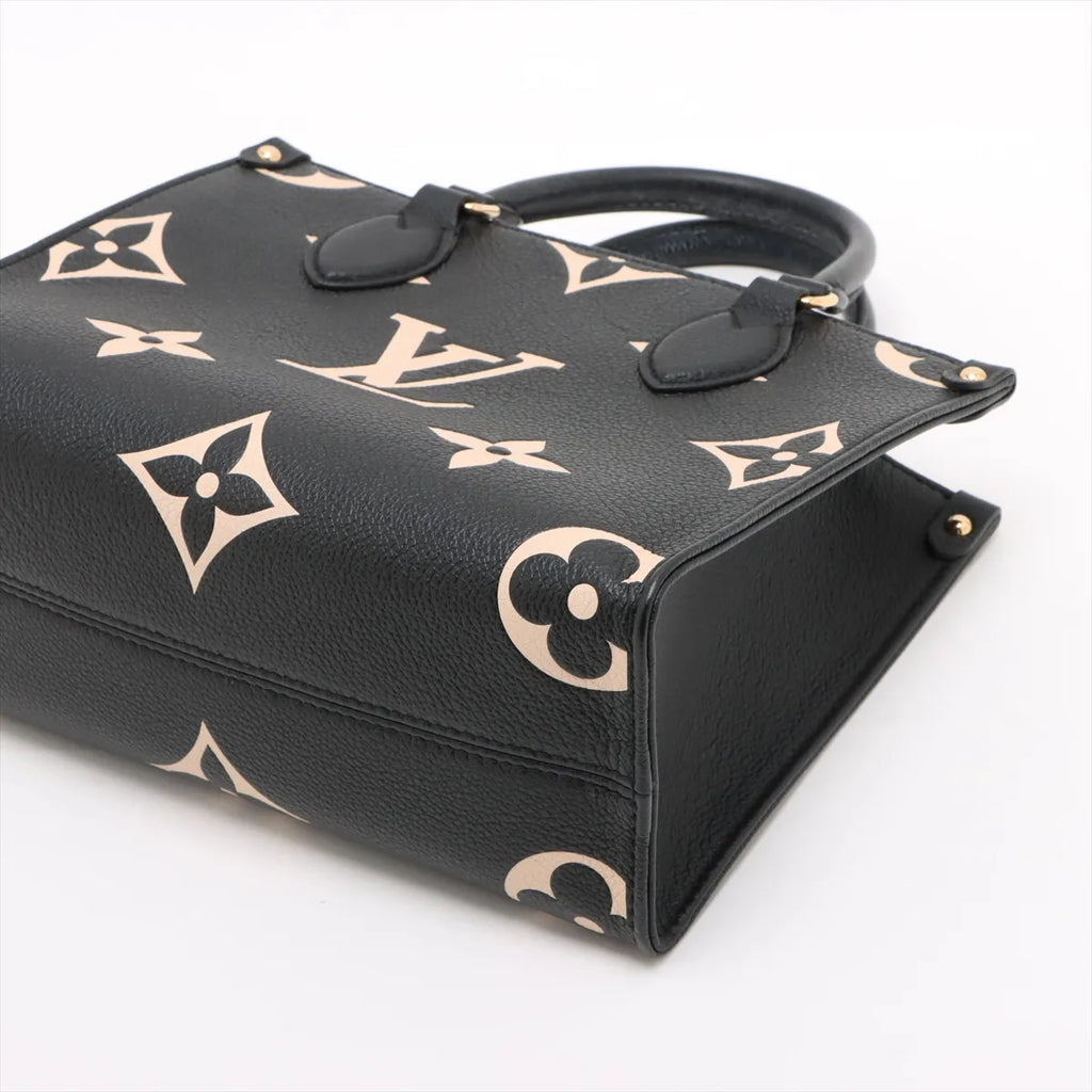 Louis Vuitton Black Beige Bicolor Monogram Empreinte Leather OnTheGo PM [Clearance Sale]