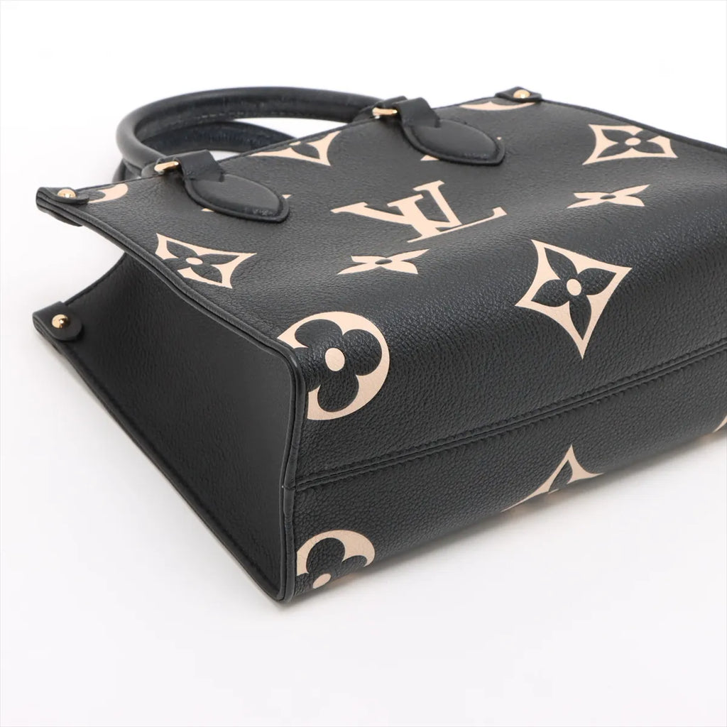 Louis Vuitton Black Beige Bicolor Monogram Empreinte Leather OnTheGo PM [Clearance Sale]