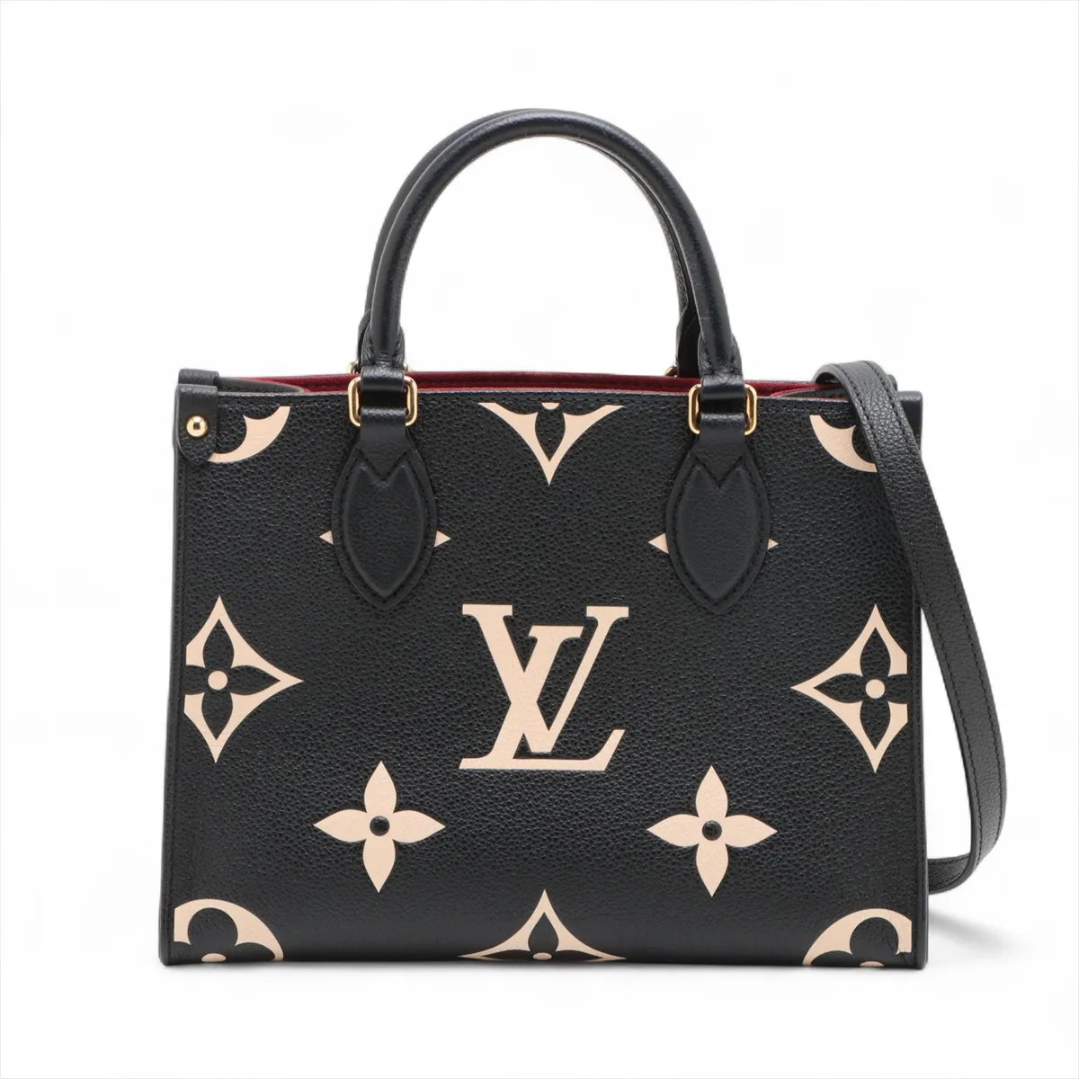 Louis Vuitton Black Beige Bicolor Monogram Empreinte Leather OnTheGo PM [Clearance Sale]