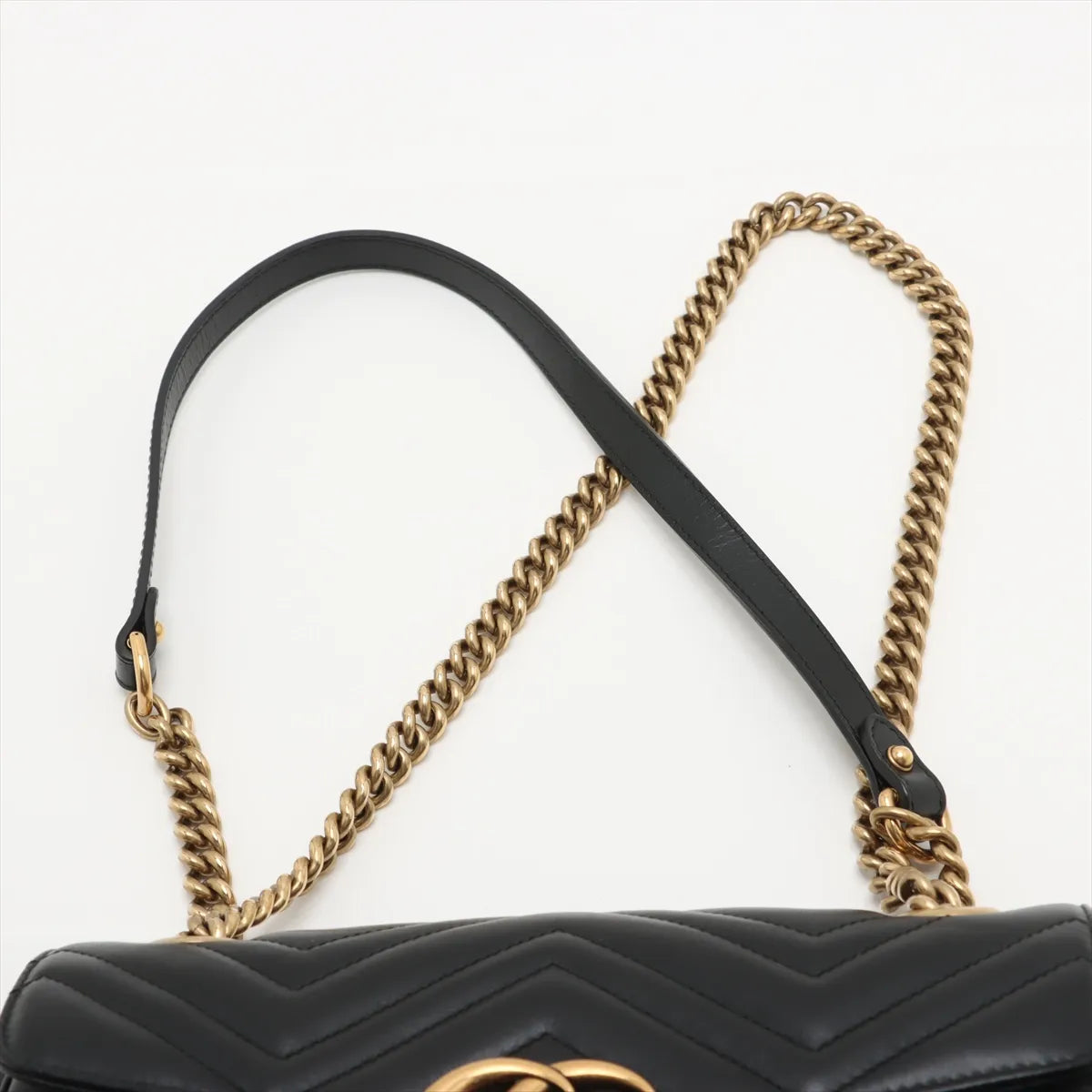 Gucci Black Leather GG Marmont Medium Shoulder Bag [Clearance Sale]