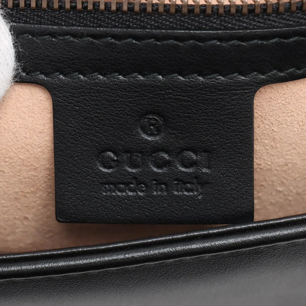 Gucci Black Leather GG Marmont Medium Shoulder Bag [Clearance Sale]