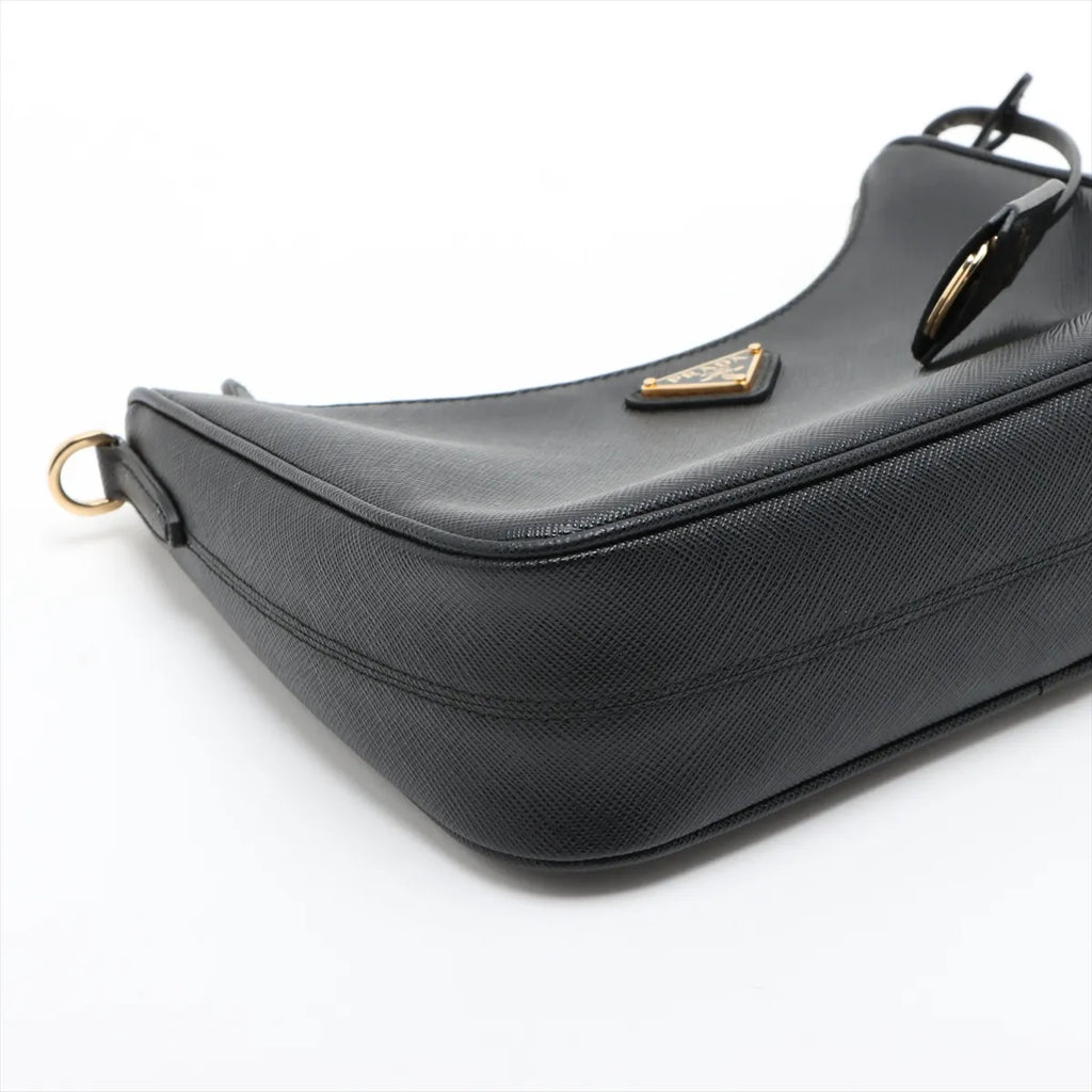 Prada Black Saffiano Leather and Re-Nylon Re-Edition 2005 Shoulder Bag [Clearance Sale]