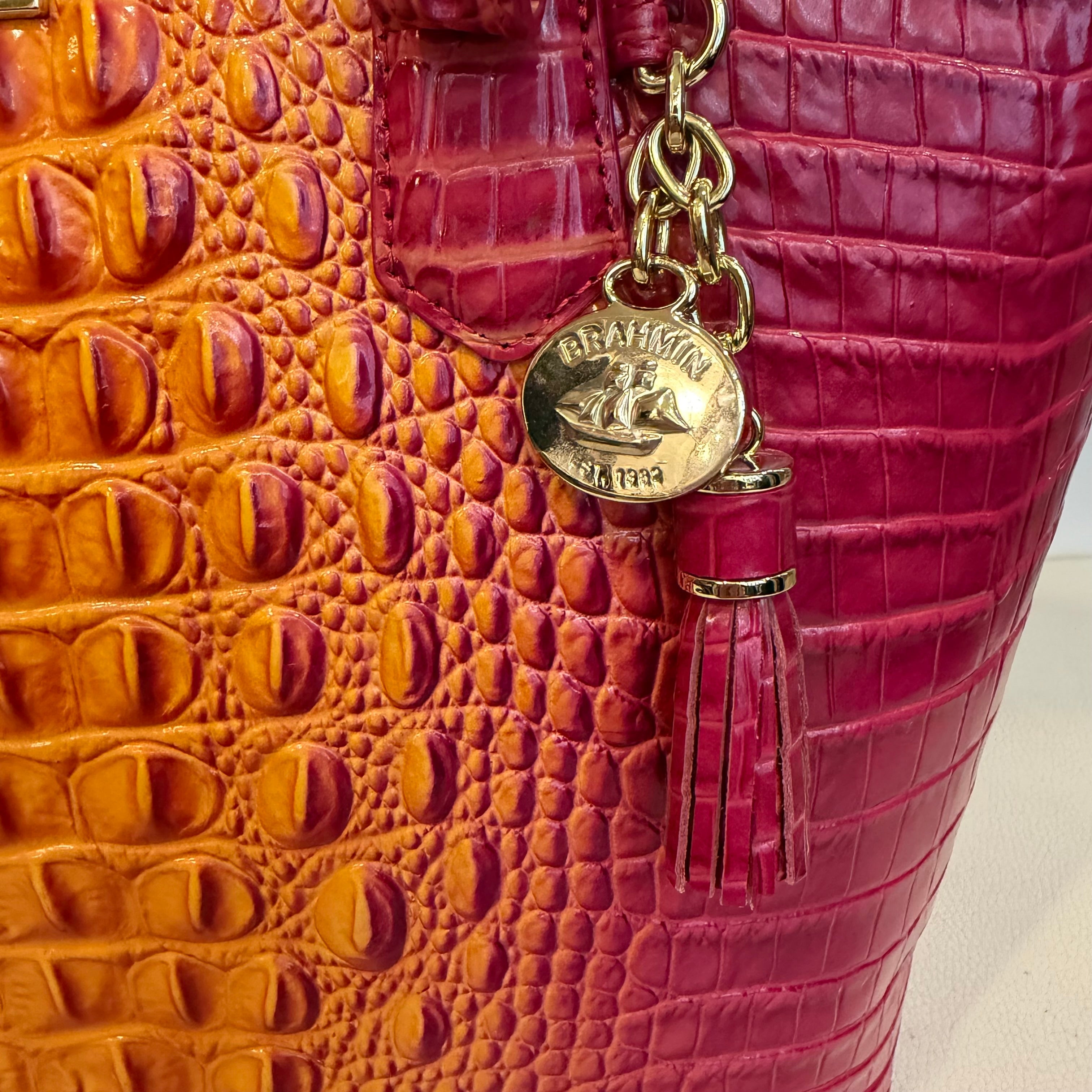 BRAHMIN MEDIUM ASHER PASSION FRUIT Tote Shoulder Bag NWOT